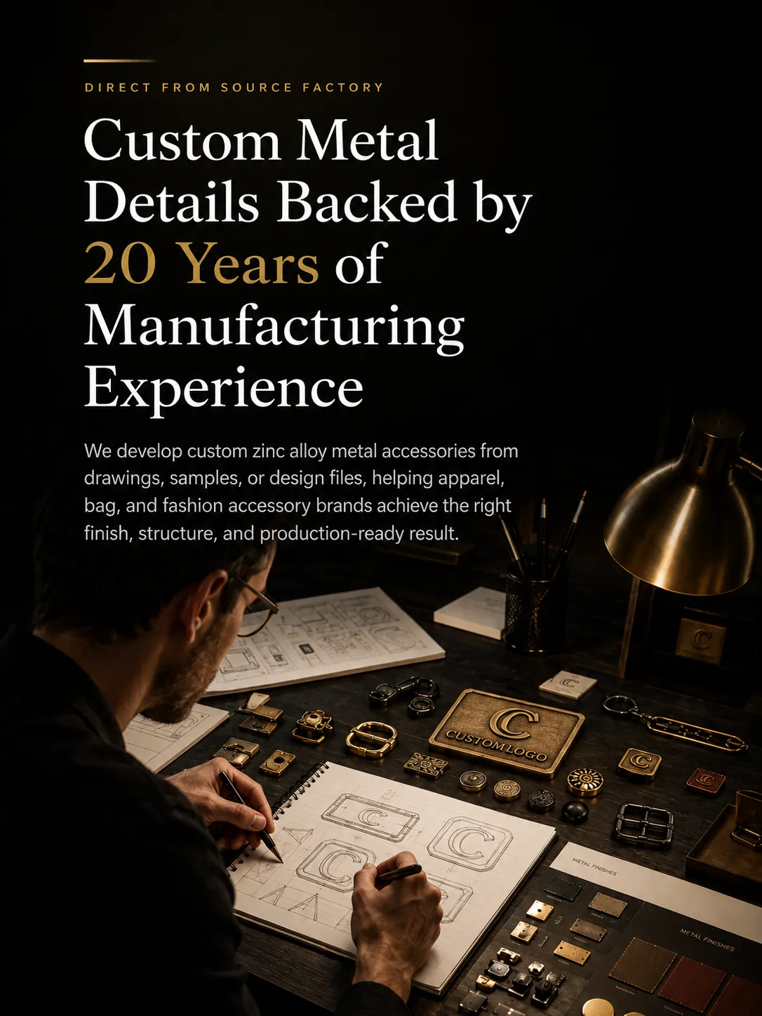 Designer workbench for custom metal hardware project check